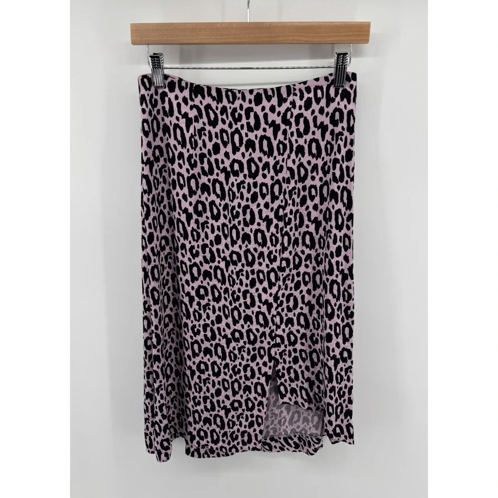 NWOT Maje Jipanta Leopard Print Side Slit Midi Skirt Sz 36 (US S) Hipster $295